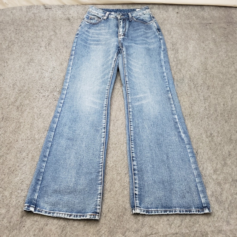 Shein Jeans Womens 26 Blue Slim Straight Flared Denim High‎ Rise Ladies 26x32